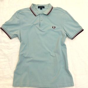 Fred Perry Polo Light Blue / Burgundy Tip shirt M